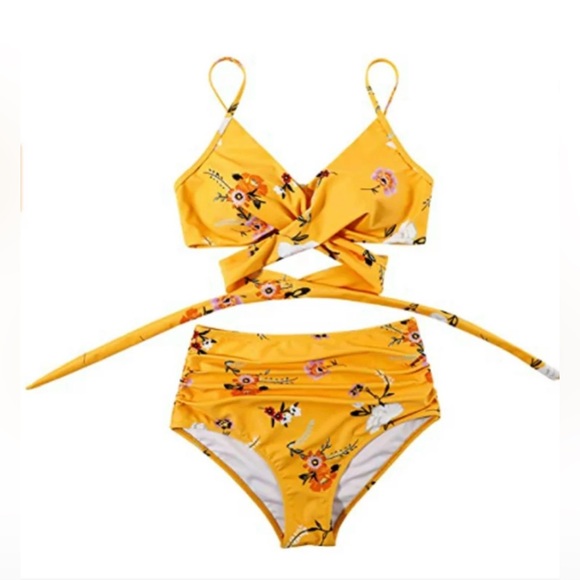 Last one 👙Women's Bikini Set - Criss Cross Bra + High Waisted , 2pc Beachwear - Picture 15 of 15